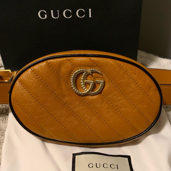Gucci Handbags - Gucci Marmont Azalea GG Leather Belt Bag